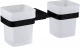 Стакан настенный для ванной Allen Brau Infinity двойной, белый/черный матовый (6.21003-31)  (6.21003-31)
