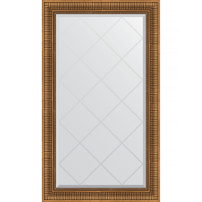 Зеркало настенное Evoform ExclusiveG 132х77 BY 4240 с гравировкой в багетной раме Бронзовый акведук 93 мм