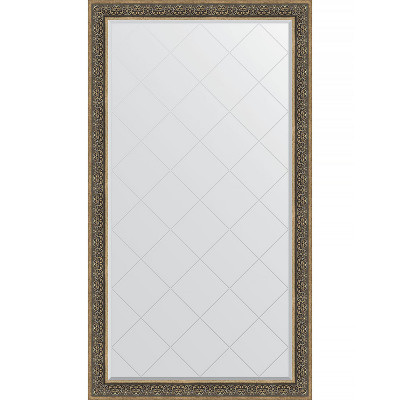 Зеркало напольное Evoform ExclusiveG Floor 204х114 BY 6372 с гравировкой в багетной раме Вензель серебряный 101 мм