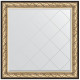 Зеркало настенное Evoform ExclusiveG 110х110 BY 4466 с гравировкой в багетной раме Барокко золото 106 мм  (BY 4466)