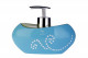 Дозатор для жидкого мыла Primanova голубой, хром, Maison, 15х8,5х12,5 см керамика  (D-15390)