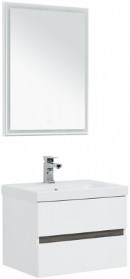 Мебель для ванной Aquanet Беркли 60 белый/дуб рошелье (зеркало белое) подвесная (00258905)