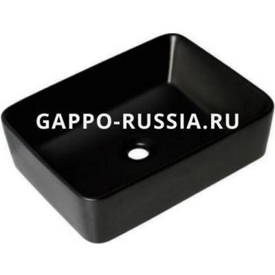 Раковина керамическая Gappo накладная прямоугольная черная (GT403-8) 48x37x13 см