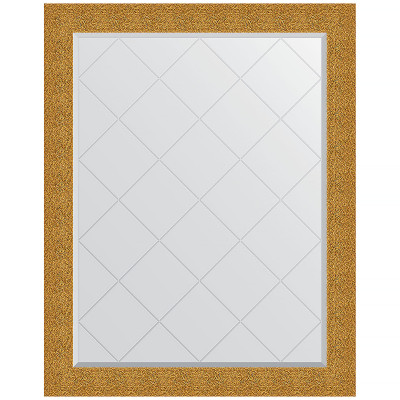 Зеркало настенное Evoform ExclusiveG 121х96 BY 4366 с гравировкой в багетной раме Чеканка золотая 90 мм