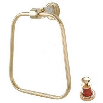 Держатель полотенец - кольцо Boheme Murano 10905-R-G золото/красный