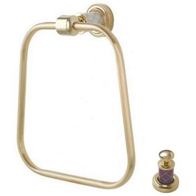 Держатель полотенец - кольцо Boheme Murano 10905-V-G золото/фиолетовый