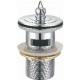Донный клапан с переливом для раковины Frap латунь, хром (F64-2)  (F64-2)