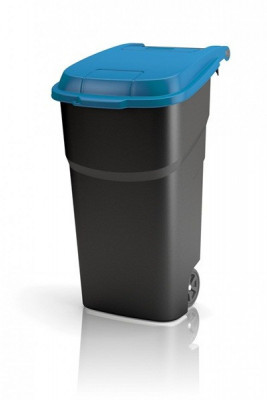 Rotho АТЛАС контейнер пластиковый на колесах с крышкой 100 л черный/синий