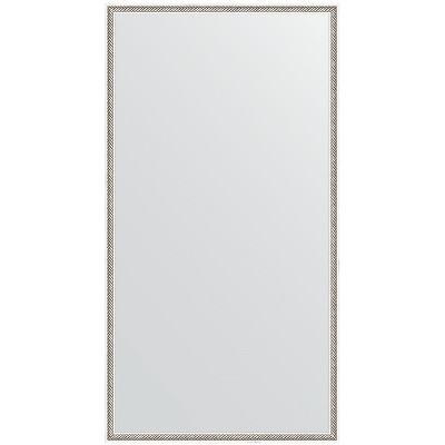 Зеркало настенное Evoform Definite 128х68 BY 0742 в багетной раме Витое серебро 28 мм