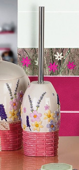 Ёрш для туалета Primanova Цветы в корзине, FIYONK, 9х9х40 см полимер D-15955
