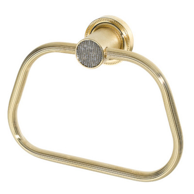 Держатель полотенец - кольцо Boheme Royal Cristal 10925-G-B золото