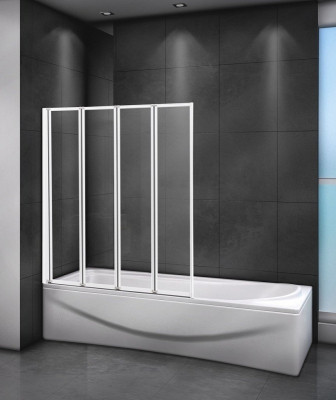 Шторка на ванну Cezares Relax RELAX-V-4-80/140-P-Bi-L/R, 80 х 140 см, стекло рифлёное, цвет профиля серый