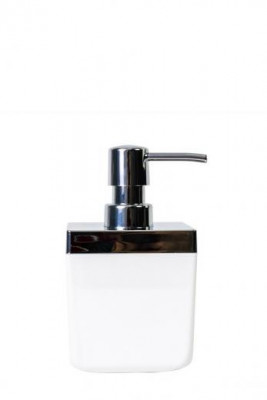 Дозатор для жидкого мыла Primanova белый, TOSKANA, 8.5х8.5х14.5 см пластик M-SA01-01