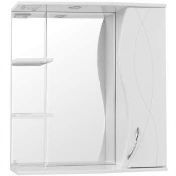 Зеркало со шкафом в ванную Style Line Амелия 75 с подсветкой белое