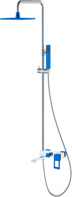 Душевая стойка Boheme Q 148-CRUW для ванны, хром/синий