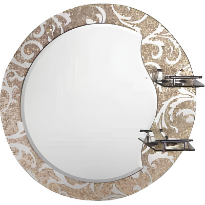 Зеркало в ванную Frap 60 F655 бежевое округлое