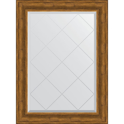 Зеркало настенное Evoform ExclusiveG 106х79 BY 4204 с гравировкой в багетной раме Травленая бронза 99 мм
