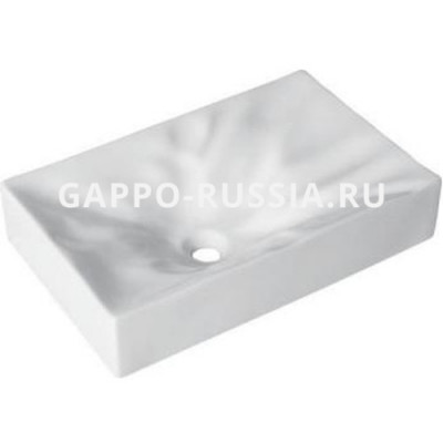Раковина керамическая Gappo накладная прямоугольная белая (GT406) 57,5x36x12 см