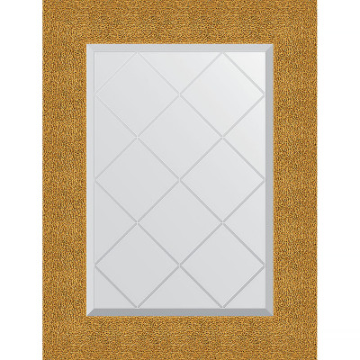 Зеркало настенное Evoform ExclusiveG 74х56 BY 4022 с гравировкой в багетной раме Чеканка золотая 90 мм