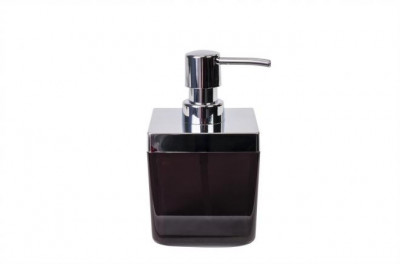 Дозатор для жидкого мыла Primanova прозрачно-чёрный, TOSKANA, 8.5х8.5х14.5 см пластик M-SA01-25