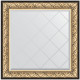 Зеркало настенное Evoform ExclusiveG 90х90 BY 4337 с гравировкой в багетной раме Барокко золото 106 мм  (BY 4337)