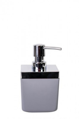 Дозатор для жидкого мыла Primanova серый, TOSKANA, 8.5х8.5х14.5 см пластик M-SA01-07