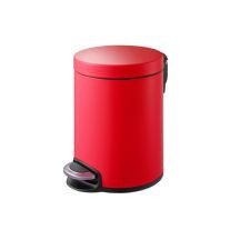 Урна для мусора Primanova красная (5л) с системой плавного опускания крышки SOFT CLOSE, CLASSIC, 20.3х23/26.5х29 см сталь/пластик D-15292