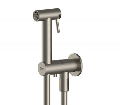 Remer SS338M332ON Гигиенический душ - комплект с запорным вентилем (шлифованная нержавеющая сталь)