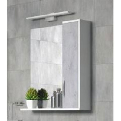 Зеркало со шкафом Corozo Чикаго 75 SD-00000303 бетон белый прямоугольное