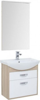 Мебель для ванной Aquanet Грейс 65 дуб сонома/белый (2 ящика) напольная/подвесная (00198809)