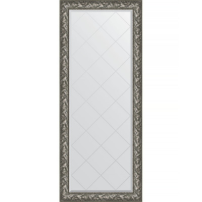 Зеркало напольное Evoform ExclusiveG Floor 203х84 BY 6325 с гравировкой в багетной раме Византия серебро 99 мм