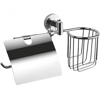 Держатель туалетной бумаги и освежителя воздуха Haiba HB1703-1 с крышкой (металл) хром