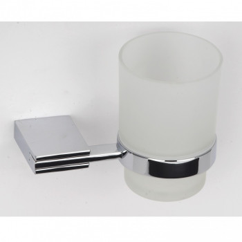 SANARTEC 610410 стакан с настенным держателем (серия 61), хром/матовое стекло