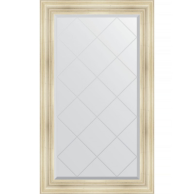 Зеркало настенное Evoform ExclusiveG 134х79 BY 4246 с гравировкой в багетной раме Травленое серебро 99 мм