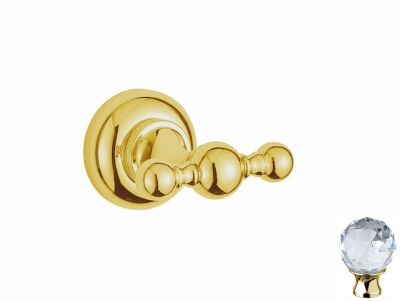 Крючок двойной Cezares Aphrodite золото с кристаллом Swarovski (APHRODITE-DHK2-03/24-Sw)