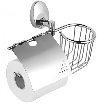Держатель туалетной бумаги и освежителя воздуха Haiba HB1603-1 с крышкой (металл) хром
