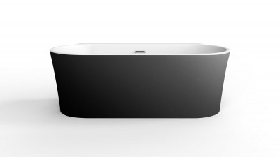 Акриловая ванна Belbagno bb409-1700-800-w/nm, черный матовый/белый, округлая, 170х80х60 см