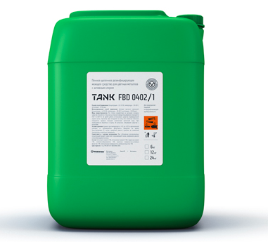 Щелочное пенное дез. моющее средство для цветных металлов с акт. хлором Tank FBD 0402/1 (22кг) MERIDA 141120