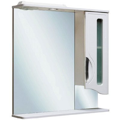 Зеркало со шкафчиком Runo Толедо 75 R 00000001041 с подсветкой белое прямоугольное