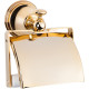 Настенный держатель туалетной бумаги TW Harmony TWHA219oro с крышкой золото  (TWHA219oro)