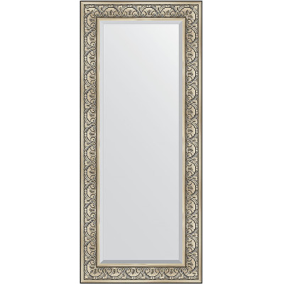 Зеркало настенное Evoform Exclusive 150х65 BY 3554 с фацетом в багетной раме Барокко серебро 106 мм