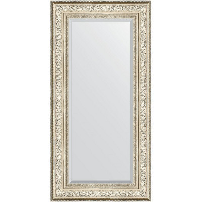 Зеркало настенное Evoform Exclusive 120х60 BY 3504 с фацетом в багетной раме Виньетка серебро 109 мм