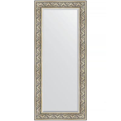 Зеркало настенное Evoform Exclusive 160х70 BY 3580 с фацетом в багетной раме Барокко серебро 106 мм