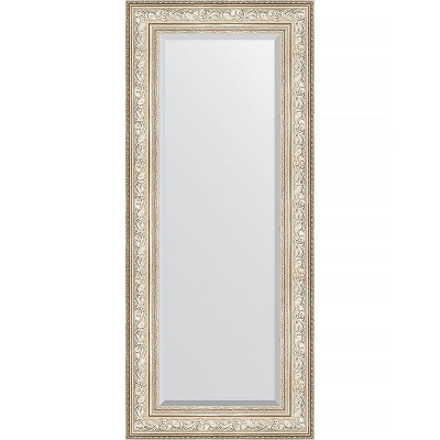 Зеркало настенное Evoform Exclusive 140х60 BY 3530 с фацетом в багетной раме Виньетка серебро 109 мм