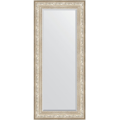 Зеркало настенное Evoform Exclusive 150х65 BY 3556 с фацетом в багетной раме Виньетка серебро 109 мм