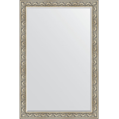 Зеркало настенное Evoform Exclusive 180х120 BY 3632 с фацетом в багетной раме Барокко серебро 106 мм