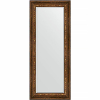 Зеркало настенное Evoform Exclusive 136х56 BY 3517 с фацетом в багетной раме Римская бронза 88 мм