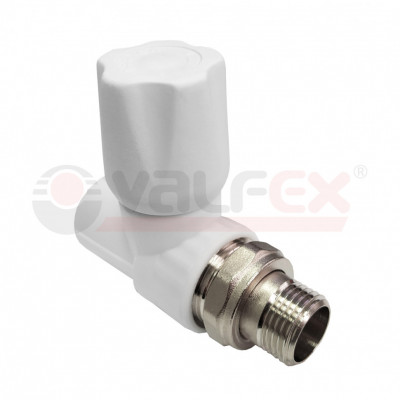 Вентиль для радиатора прямой VALFEX STANDARD 20 мм х1/2" белый/серый (1014620012)