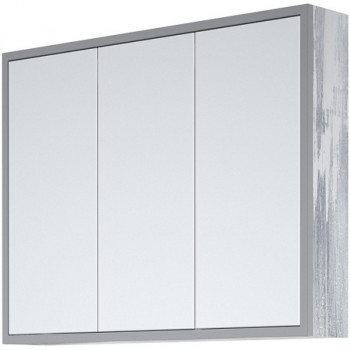 Зеркальный шкафчик в ванную Corozo Айрон 90 SD-00000281 серый