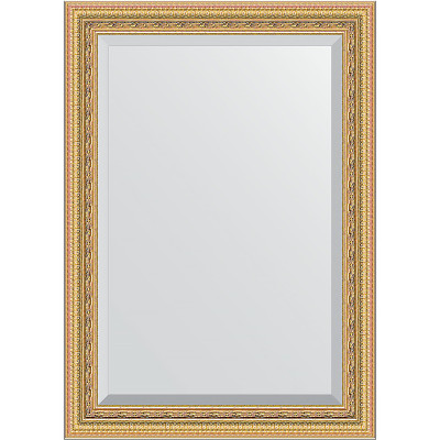 Зеркало настенное Evoform Exclusive 105х75 BY 1294 с фацетом в багетной раме Сусальное золото 80 мм